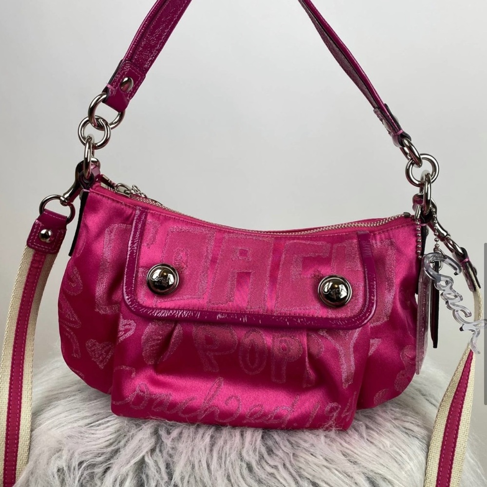 Coach Pink Y2K Poppy Convertible Crossbody Handbag